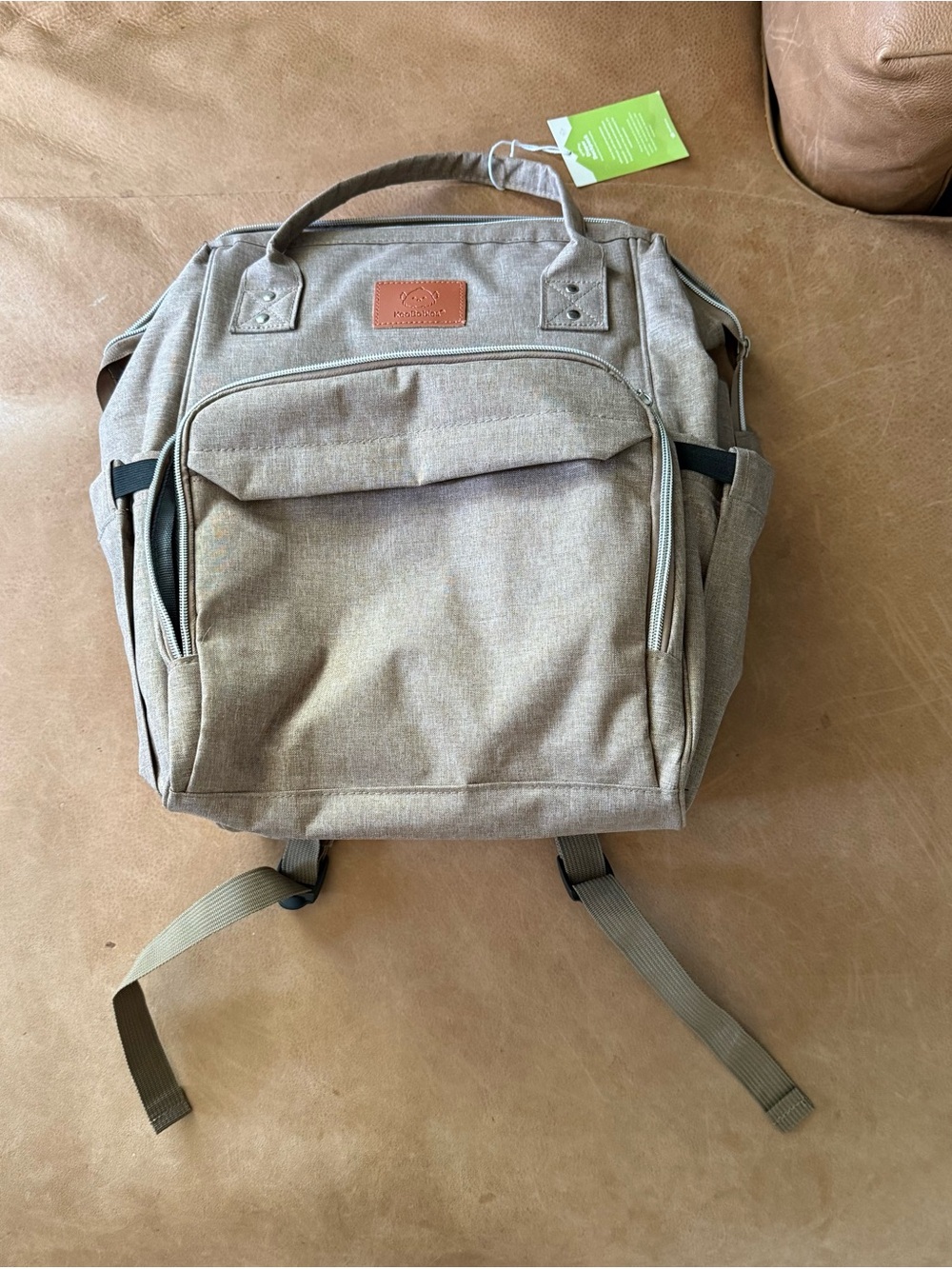 KeaBabies Baby Diaper Bag Backpack Waterproof With Changing Pad Coffee Brown NWT - Picture 2 of 8